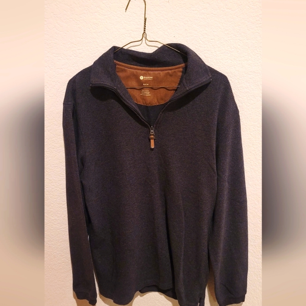 Haggar Gray Small Zippered Sweater